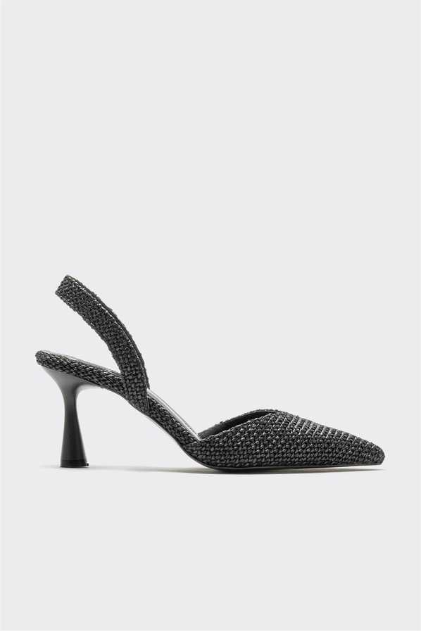 Siyah topuklu kadın ayakkabı - Elle Shoes
