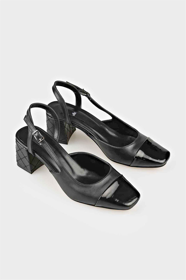 Siyah topuklu kadın ayakkabı - Elle Shoes