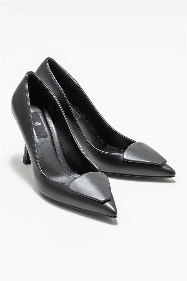 Siyah topuklu kadın stiletto - Elle Shoes