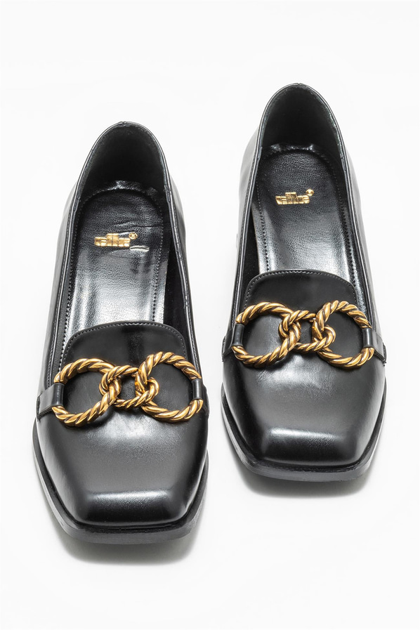 Siyah topuklu kadın ayakkabı - Elle Shoes