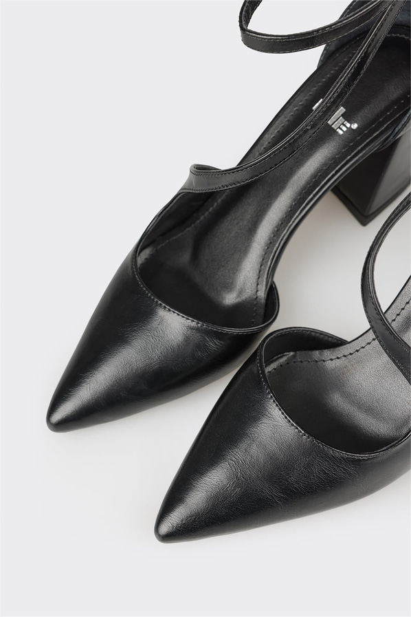 Siyah topuklu kadın ayakkabı - Elle Shoes