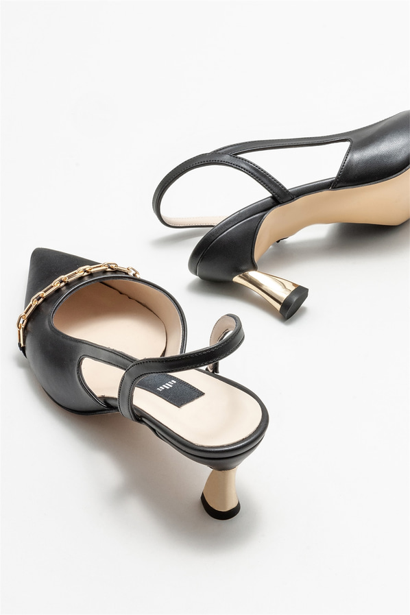 Siyah topuklu kadın ayakkabı - Elle Shoes