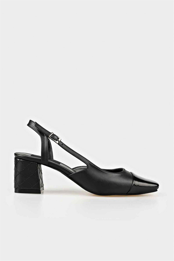 Siyah topuklu kadın ayakkabı - Elle Shoes