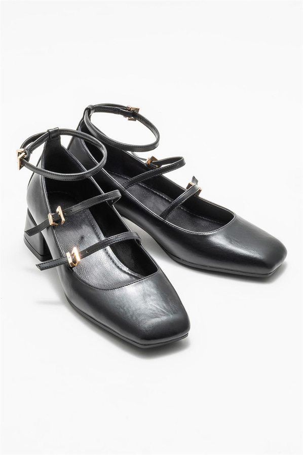 Siyah topuklu kadın ayakkabı - Elle Shoes
