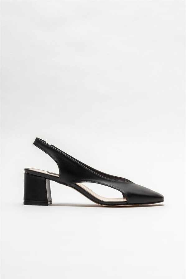 Siyah topuklu kadın ayakkabı - Elle Shoes