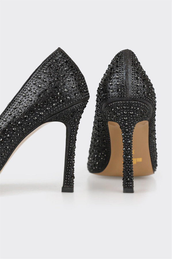 Siyah topuklu kadın stiletto - Elle Shoes