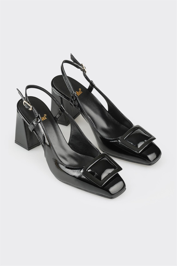 Siyah topuklu kadın ayakkabı - Elle Shoes