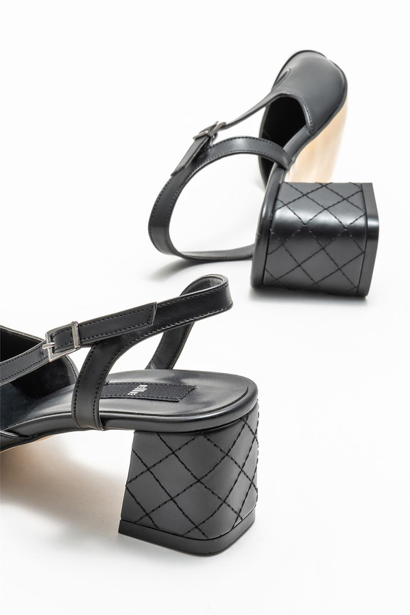 Siyah topuklu kadın ayakkabı - Elle Shoes