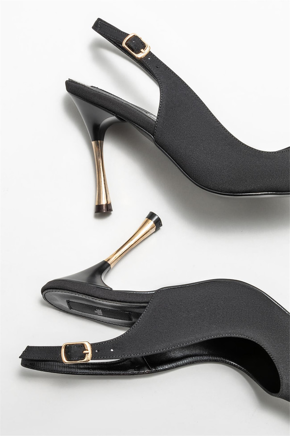 Siyah topuklu kadın ayakkabı - Elle Shoes