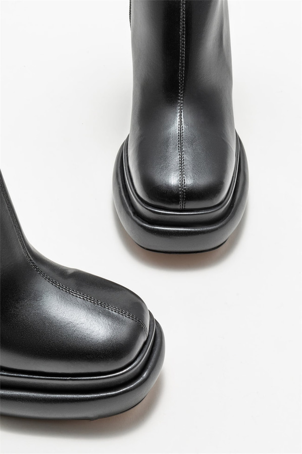 Siyah topuklu kadın bot - Elle Shoes