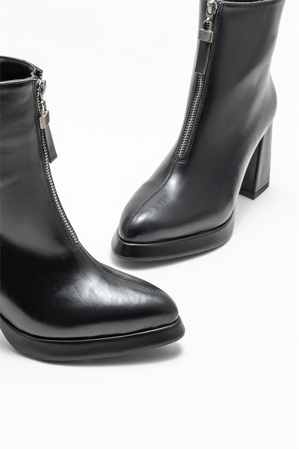 Siyah topuklu kadın bot - Elle Shoes