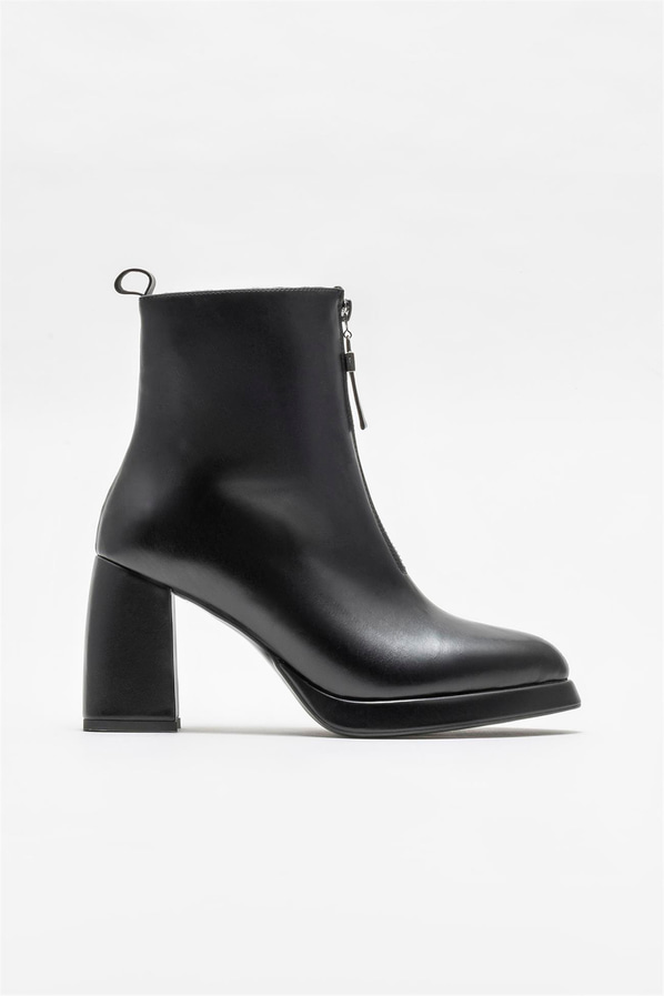 Siyah topuklu kadın bot - Elle Shoes