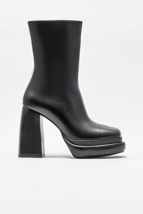 Siyah topuklu kadın bot - Elle Shoes