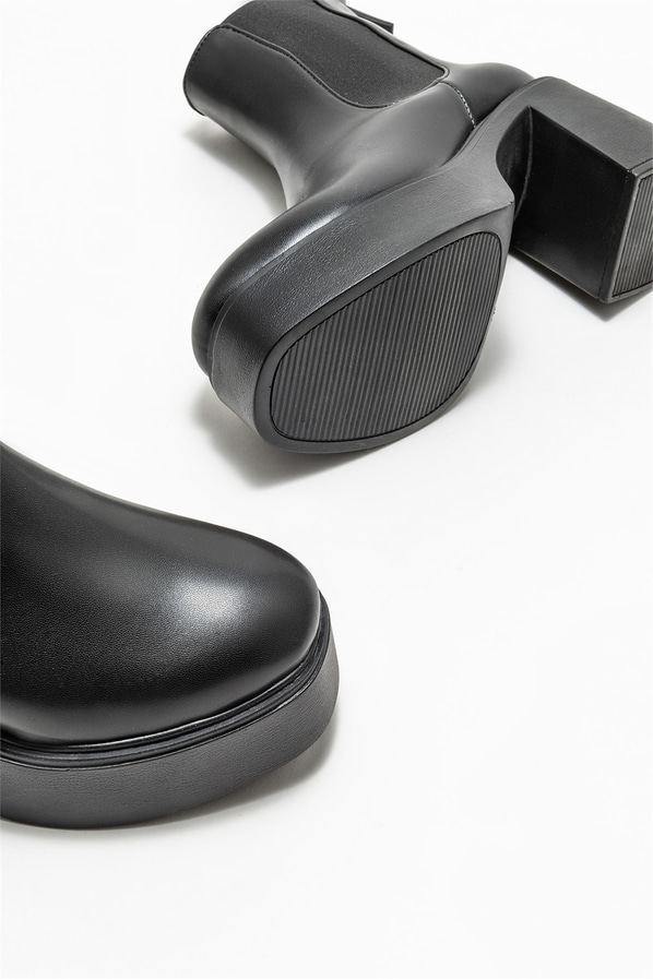 Siyah topuklu kadın bot - Elle Shoes
