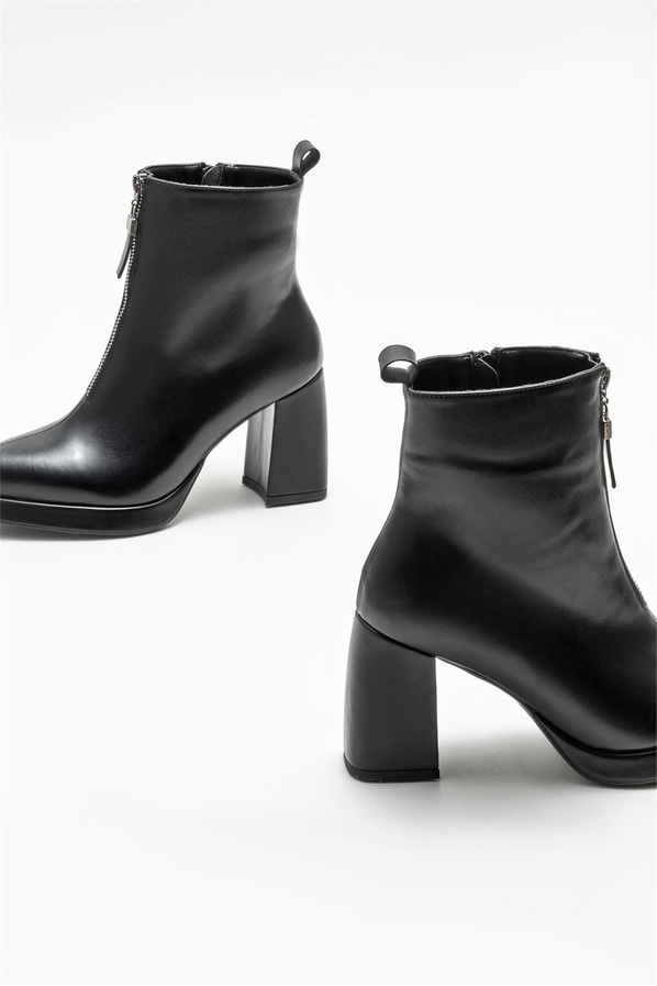 Siyah topuklu kadın bot - Elle Shoes