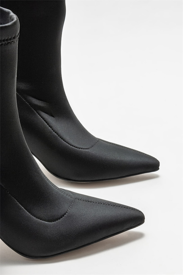 Siyah topuklu kadın bot - Elle Shoes