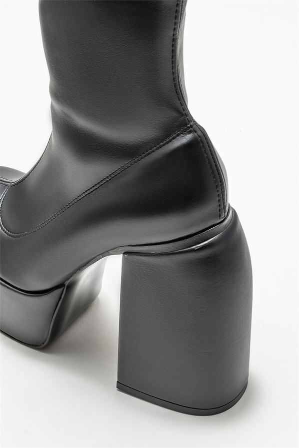 Siyah topuklu kadın bot - Elle Shoes