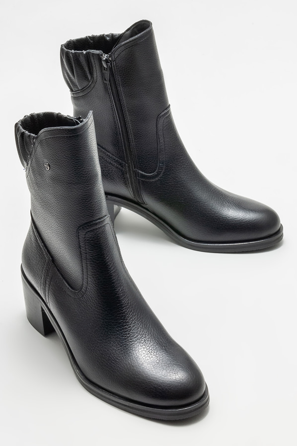 Siyah topuklu kadın bot - Elle Shoes