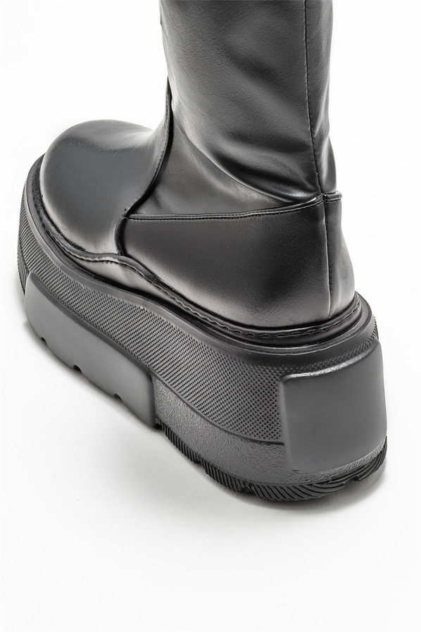 Siyah topuklu kadın bot - Elle Shoes