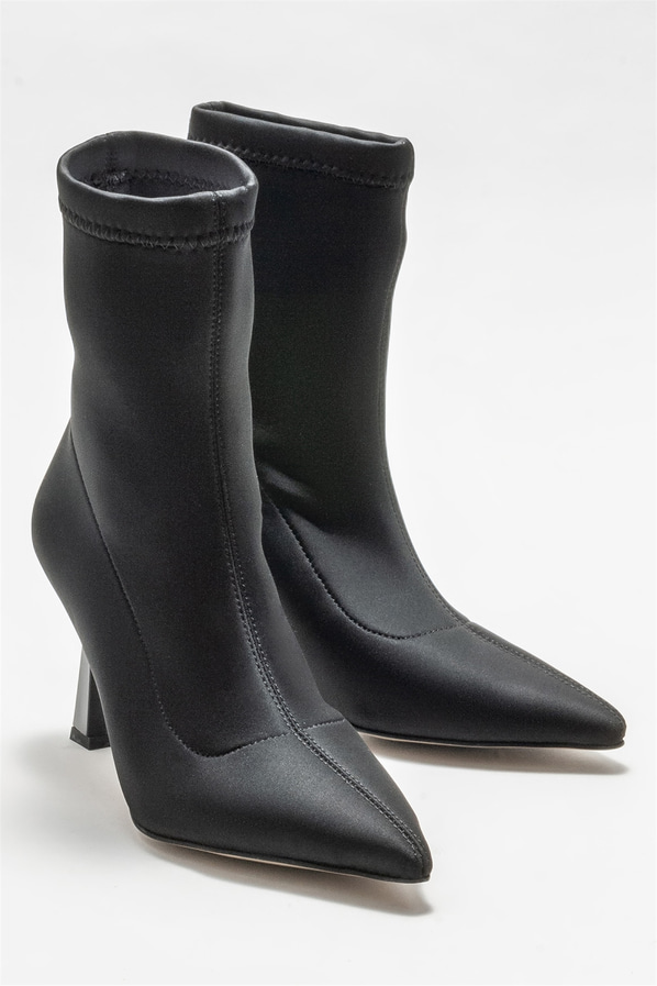 Siyah topuklu kadın bot - Elle Shoes
