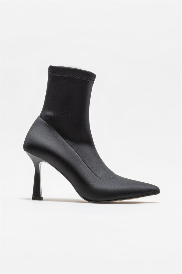 Siyah topuklu kadın bot - Elle Shoes