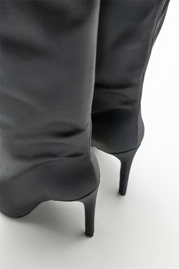 Siyah topuklu kadın çizme - Elle Shoes