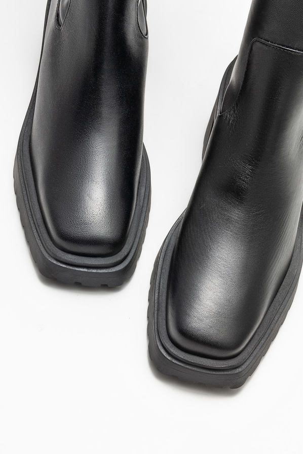 Siyah topuklu kadın çizme - Elle Shoes