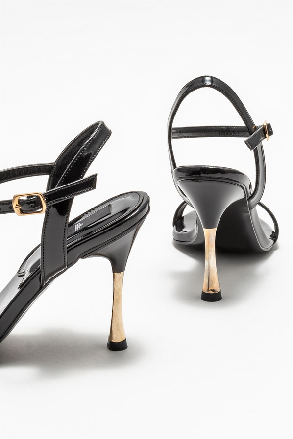 Siyah topuklu kadın sandalet - Elle Shoes
