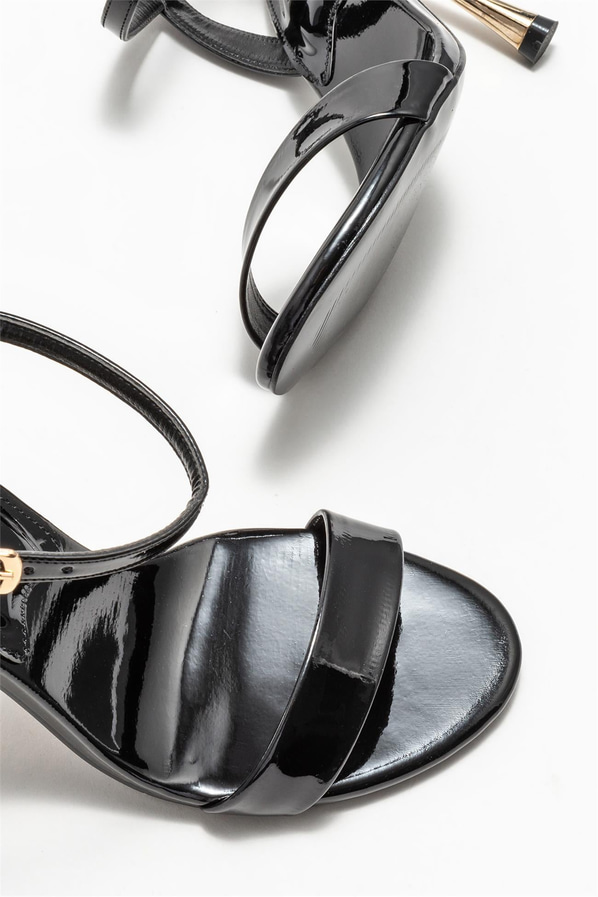 Siyah topuklu kadın sandalet - Elle Shoes