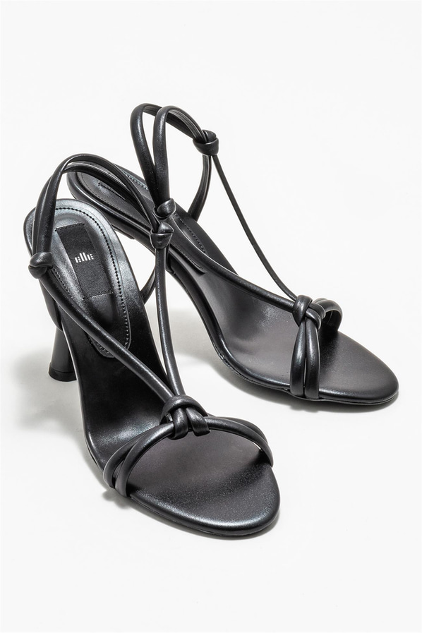 Siyah topuklu kadın sandalet - Elle Shoes