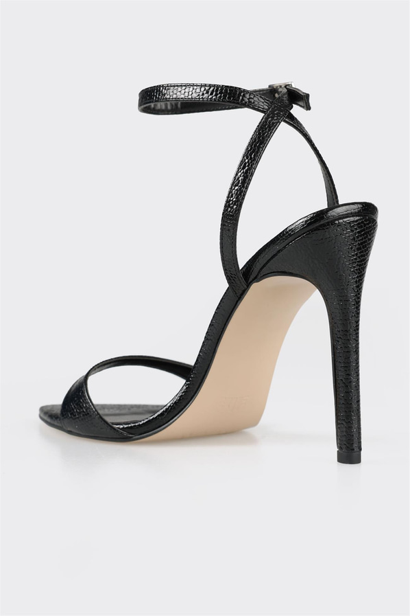 Siyah topuklu kadın sandalet - Elle Shoes