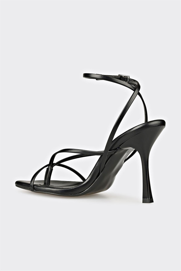 Siyah topuklu kadın sandalet - Elle Shoes