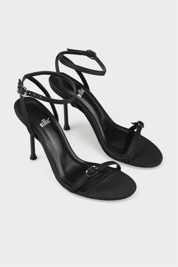 Siyah topuklu kadın sandalet - Elle Shoes