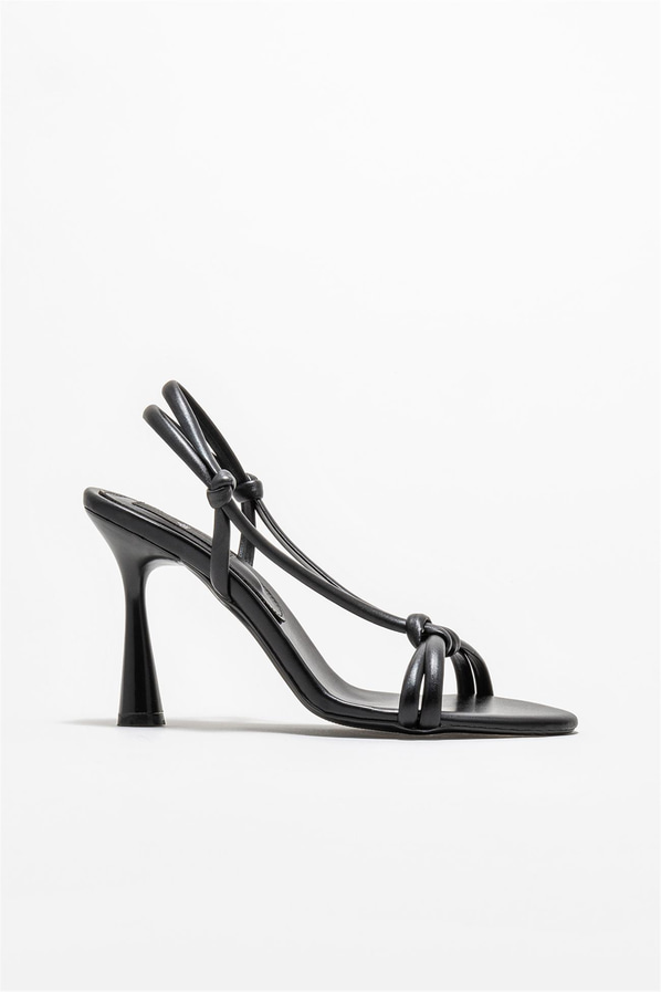 Siyah topuklu kadın sandalet - Elle Shoes