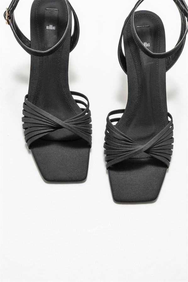 Siyah topuklu kadın sandalet - Elle Shoes