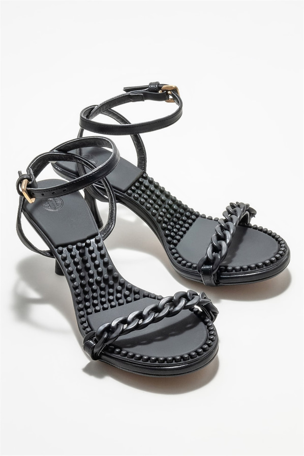 Siyah topuklu kadın sandalet - Elle Shoes