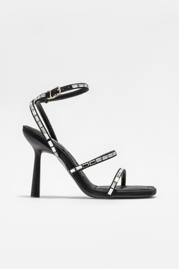 Siyah topuklu kadın sandalet - Elle Shoes