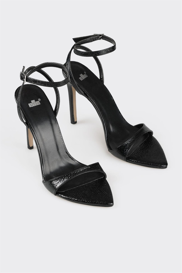 Siyah topuklu kadın sandalet - Elle Shoes
