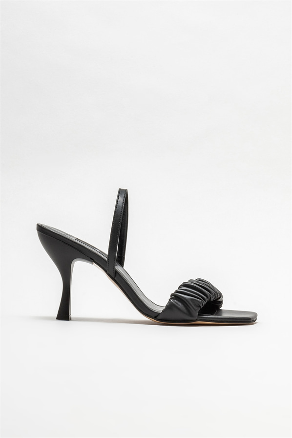 Siyah topuklu kadın sandalet - Elle Shoes