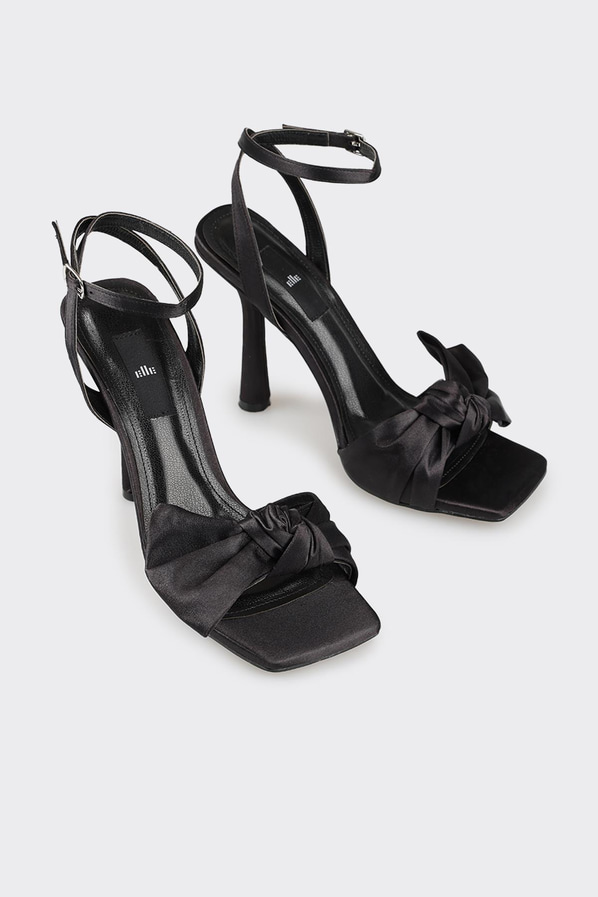 Siyah topuklu kadın sandalet - Elle Shoes