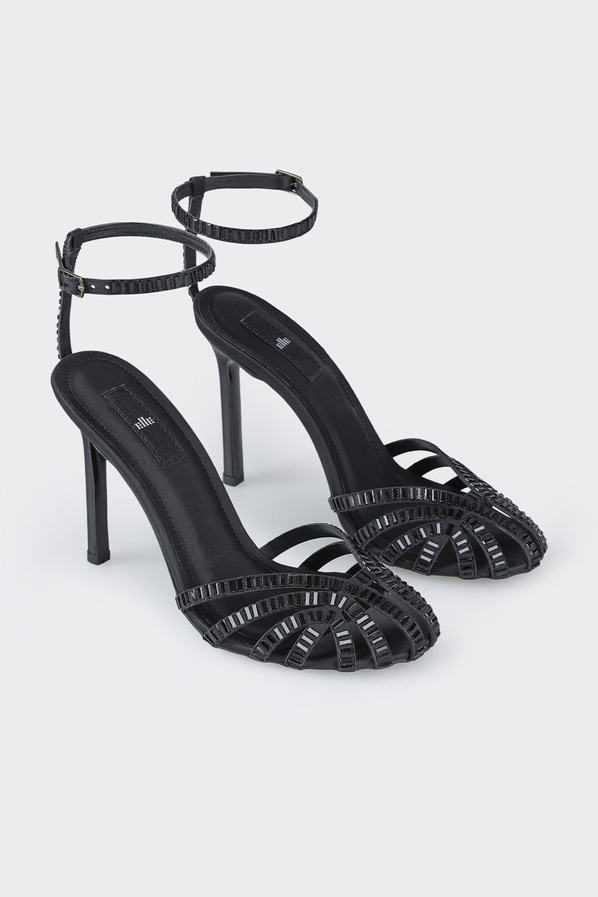 Siyah topuklu kadın sandalet - Elle Shoes