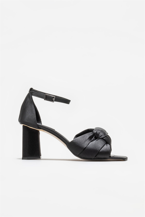 Siyah topuklu kadın sandalet - Elle Shoes