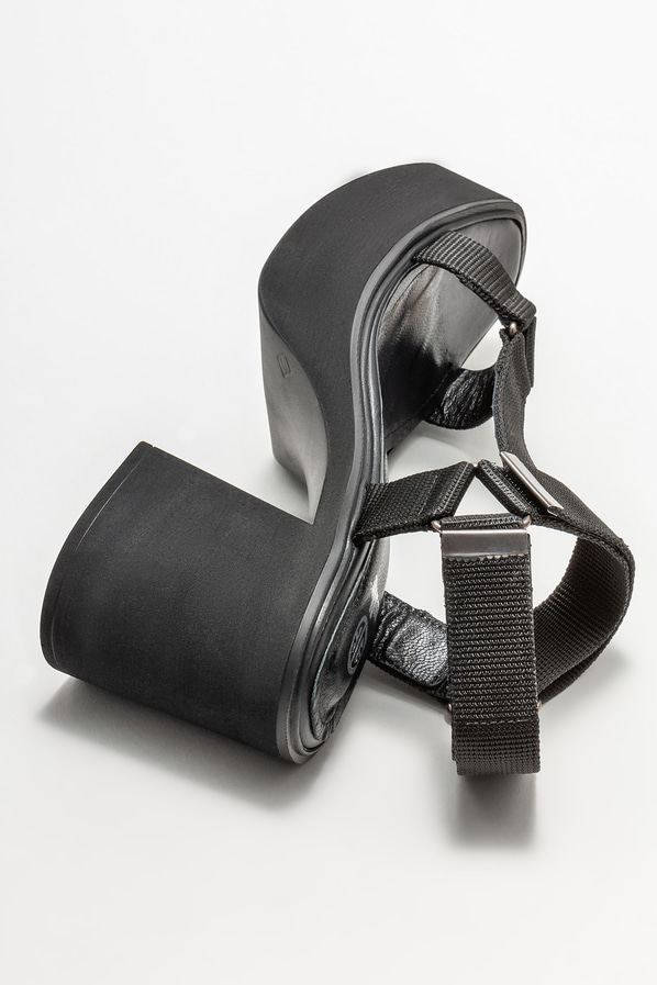 Siyah topuklu kadın sandalet - Elle Shoes