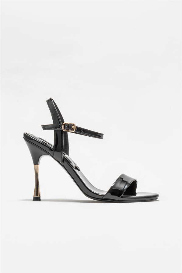 Siyah topuklu kadın sandalet - Elle Shoes