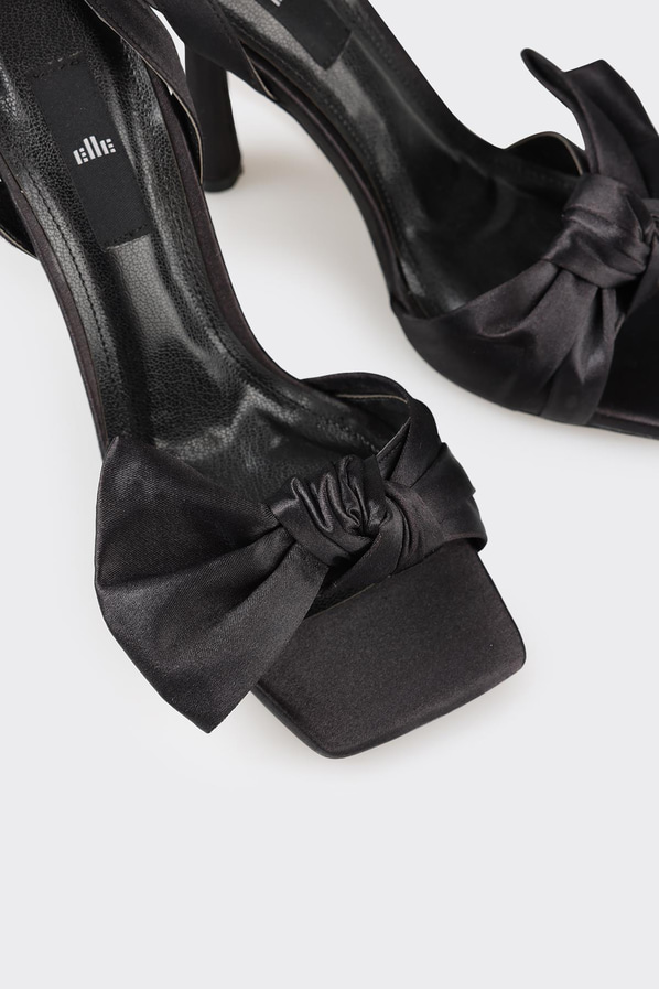Siyah topuklu kadın sandalet - Elle Shoes