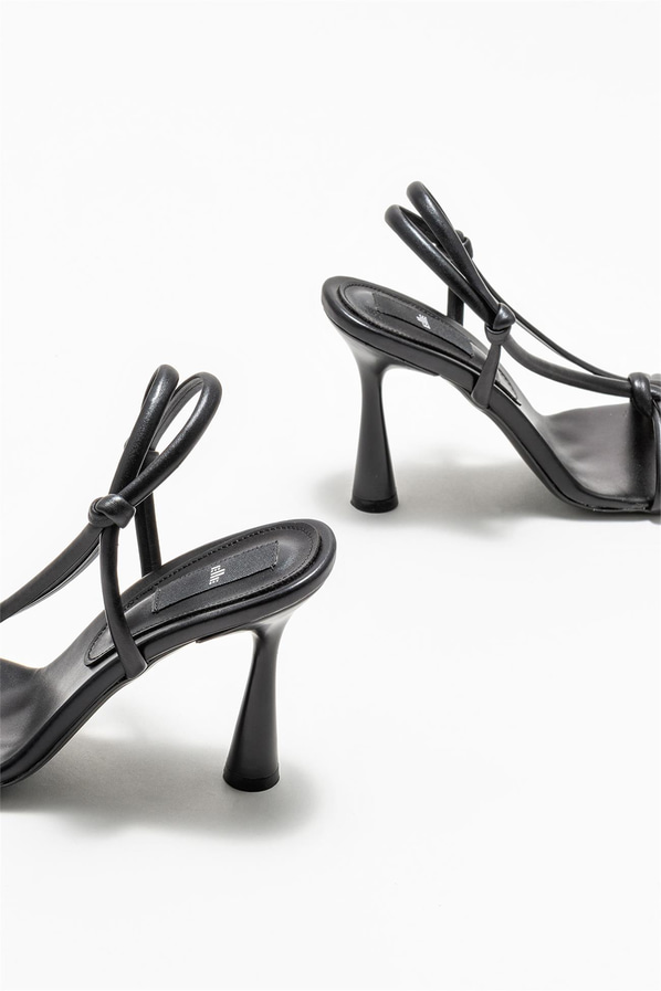 Siyah topuklu kadın sandalet - Elle Shoes