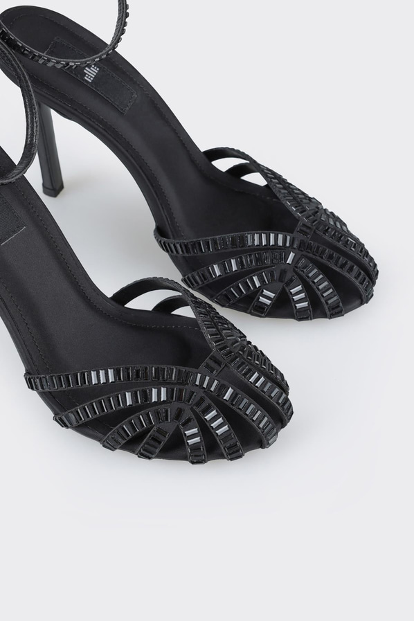 Siyah topuklu kadın sandalet - Elle Shoes