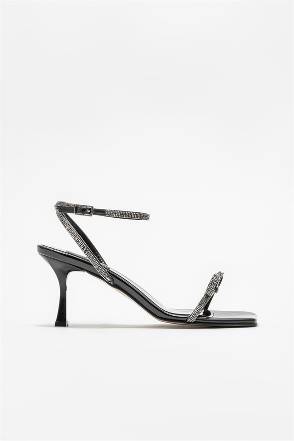 Siyah topuklu kadın sandalet - Elle Shoes
