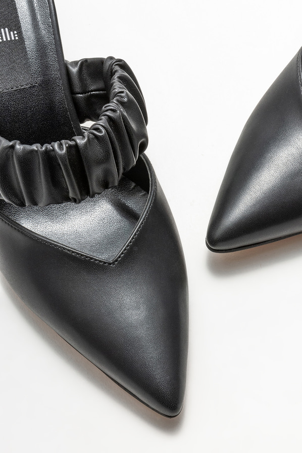 Siyah topuklu kadın terlik - Elle Shoes
