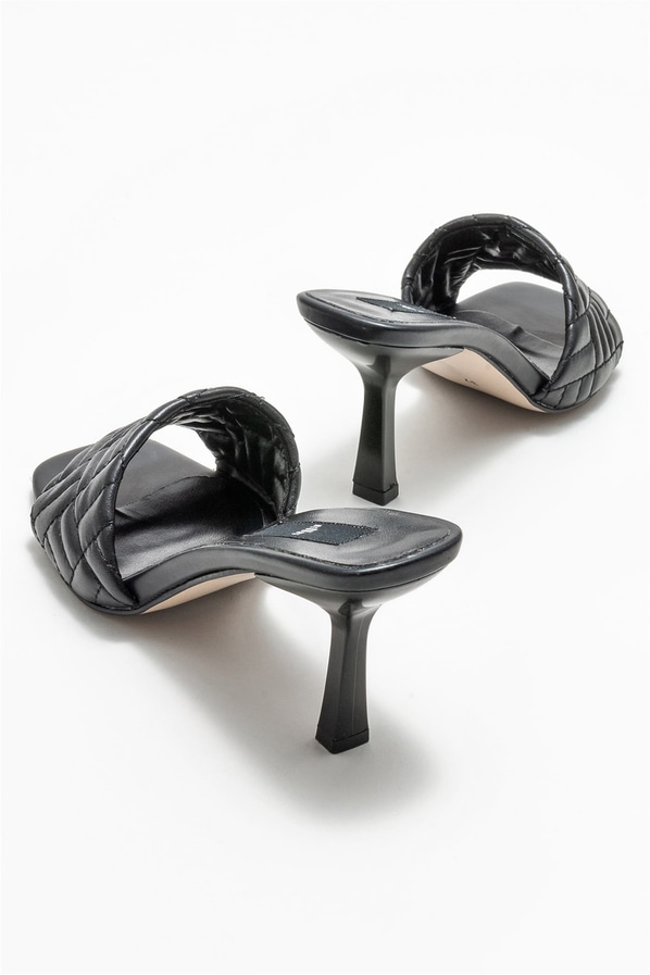 Siyah topuklu kadın terlik - Elle Shoes